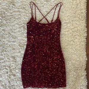 Red Sparkly Lucy In The Sky Dress
